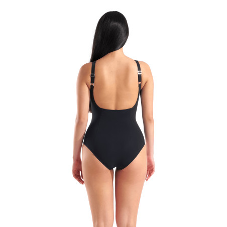 Arena BODYLIFT ISA SQUARED BACK - BLACK-FAIRY ROSE - Maillot Aquagym & Piscine Femme 1 pièce | Les4Nages