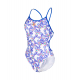  Arena SWIMSUIT LACE BACK ALLOVER Neon Blue Multi - Maillot Natation Femme 1 piece