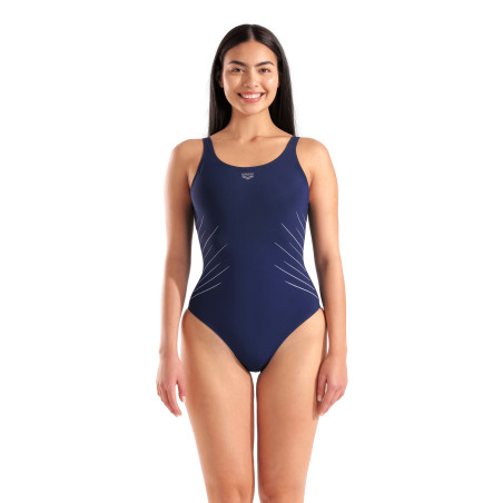 Arena BODYLIFT ISA SQUARED BACK - NAVY-ICE- Maillot Aquagym & Piscine Femme 1 pièce - VP Arena Janvier 2026 | Les4Nages