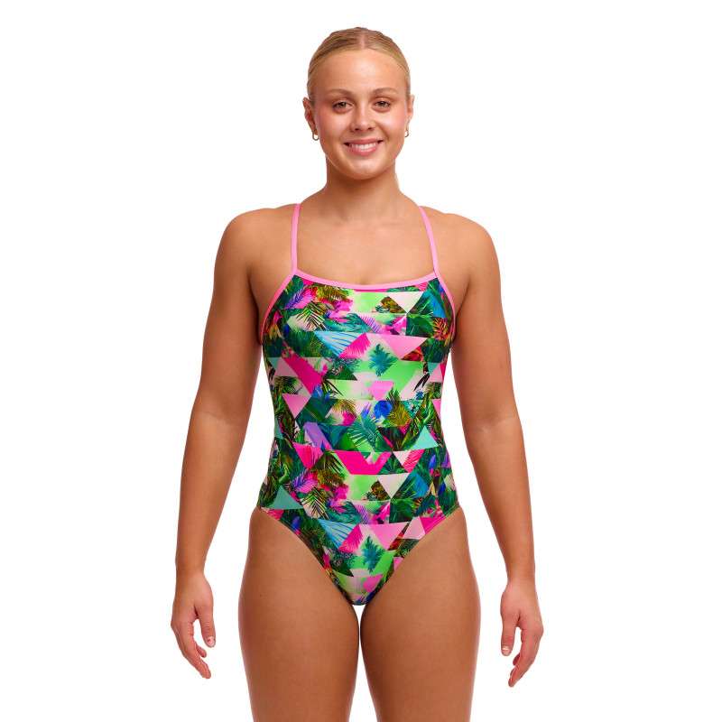Funkita Sub Lime - Single Straps - Maillot femme 1 pièce | Les4Nages