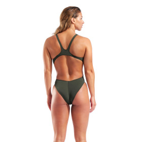 Arena TEAM SOLID SWIM TECH DARK SAGE-SHOCKING PINK - Maillot de bain femme 1 pièce