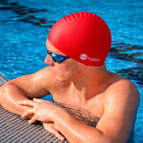 Bonnet SWEAMS Red - Bonnet de bain silicone