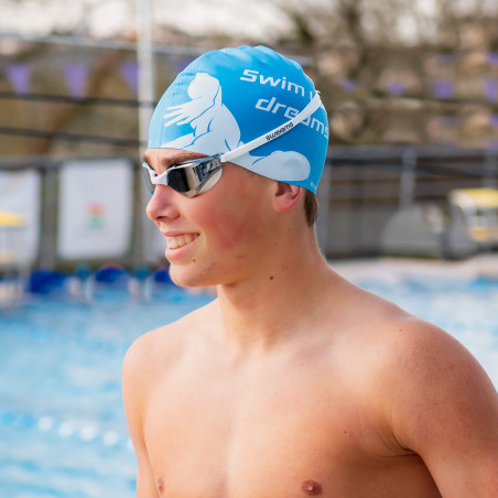Bonnet SWEAMS Swim your dreams - Blue White | Les4Nages