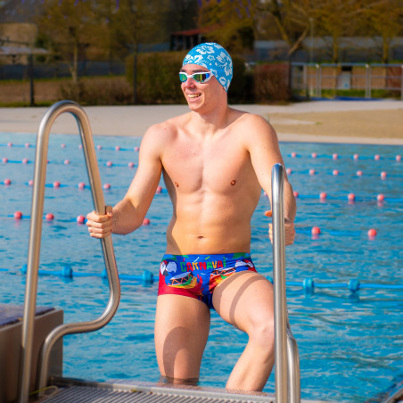 Bonnet SWEAMS Hawaiano - Blue | Les4Nages Bonnet SWEAMS Hawaiano - Blue | Les4Nages