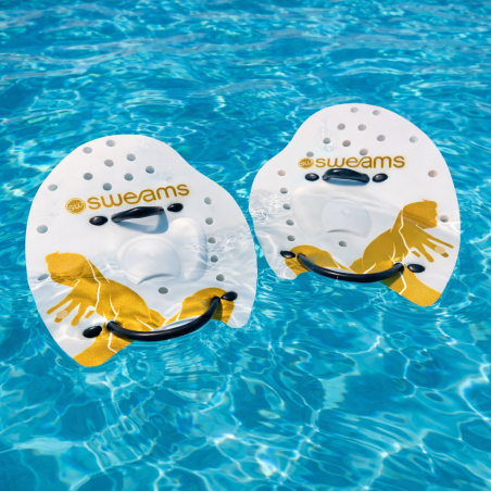 Plaquettes Natation SWEAMS SWIM Paddle - Strong Swimmer White Gold | Les4Nages