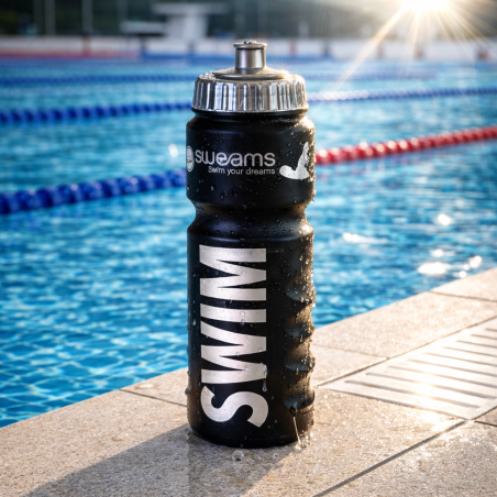 Bidon NATATION SWEAMS SWIM - Black Matt SILVER - 750ml | Les4Nages