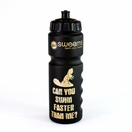 Bidon NATATION SWEAMS Can you swim faster than me - Black Matt GOLD - 750ml | Les4Nages Bidon NATATION SWEAMS Can you swim faster than me - Black Matt GOLD - 750ml | Les4Nages