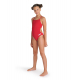 Arena Girls (6-14 ans) Team Swimsuit SOLID Challenge Back - Red White - Maillot Fille Natation