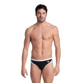  Arena ICONS SWIM BRIEFS SOLID Black White - Maillot Slip de bain Natation 