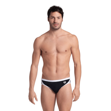  Arena ICONS SWIM BRIEFS SOLID Black White - Maillot Slip de bain Natation | Les4Nages