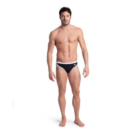  Arena ICONS SWIM BRIEFS SOLID Black White - Maillot Slip de bain Natation | Les4Nages