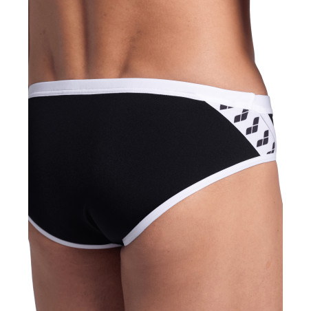  Arena ICONS SWIM BRIEFS SOLID Black White - Maillot Slip de bain Natation | Les4Nages