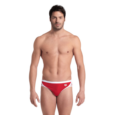  Arena ICONS SWIM BRIEFS SOLID Red White - Maillot Slip de bain Natation | Les4Nages