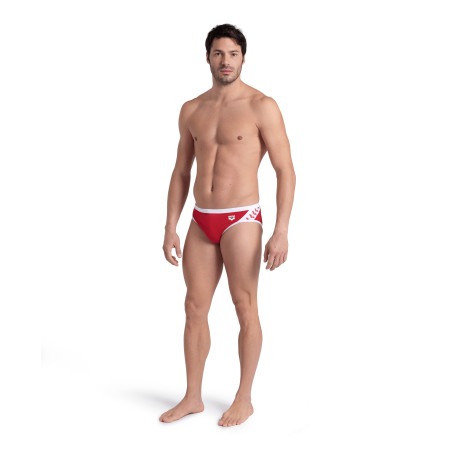  Arena ICONS SWIM BRIEFS SOLID Red White - Maillot Slip de bain Natation | Les4Nages