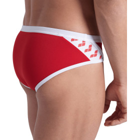  Arena ICONS SWIM BRIEFS SOLID Red White - Maillot Slip de bain Natation 