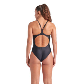 Arena SOLID SWIMSUIT LIGHTDROP BACK Black Black - Maillot Natation Femme 1 piece