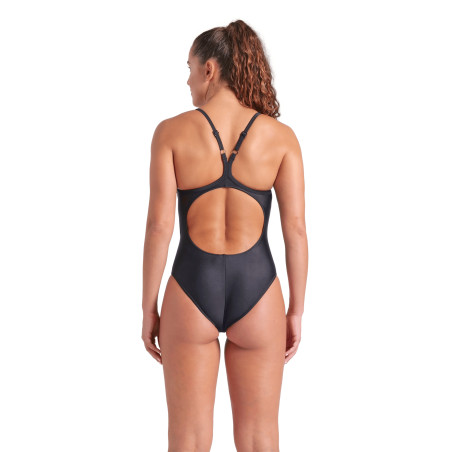 Arena SOLID SWIMSUIT LIGHTDROP BACK Black Black - Maillot Natation Femme 1 piece | Les4Nages