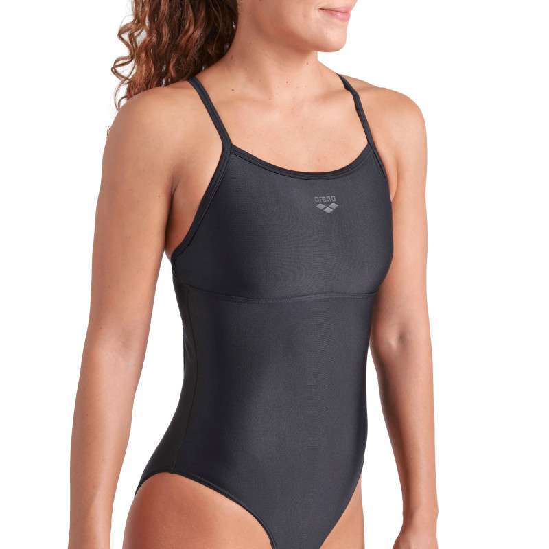Arena SOLID SWIMSUIT LIGHTDROP BACK Black Black - Maillot Natation Femme | Les4Nages