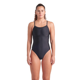 Arena SOLID SWIMSUIT LIGHTDROP BACK Black Black - Maillot Natation Femme 1 piece