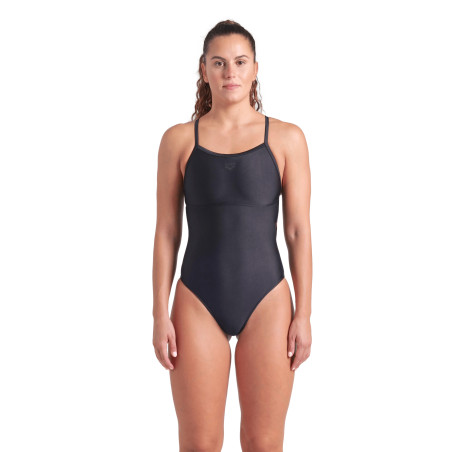 Arena SOLID SWIMSUIT LIGHTDROP BACK Black Black - Maillot Natation Femme 1 piece | Les4Nages