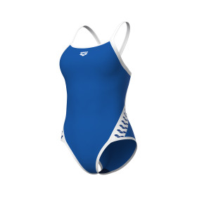Arena ICONS Super Fly Back Solid ROYAL White - Maillot Natation Femme 1 piece