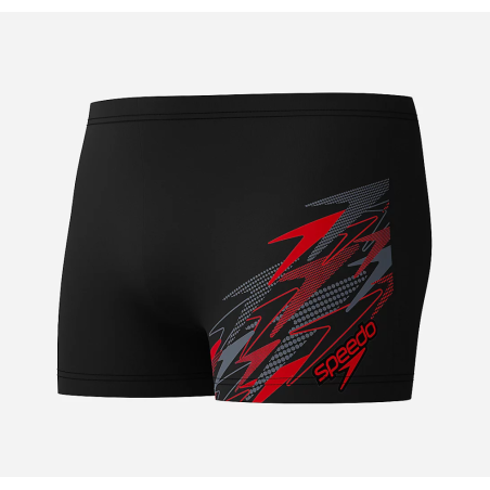 SPEEDO ECO MEDLEY logo Aquashort Black Red | Les4Nages