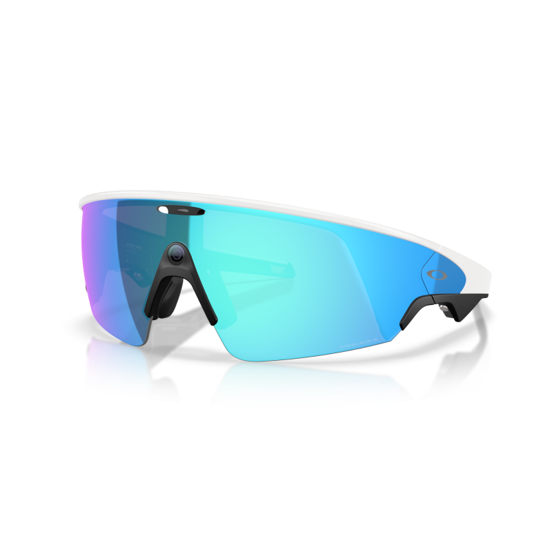 OAKLEY META VANGUARD IA White Prizm Saphir - Lunettes solaires connectées avec Caméra et écouteurs intégrés | Les4Nages