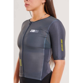 ZEROD TTSuit RACER Black Vol - Trifonction Triathlon femme manches courtes