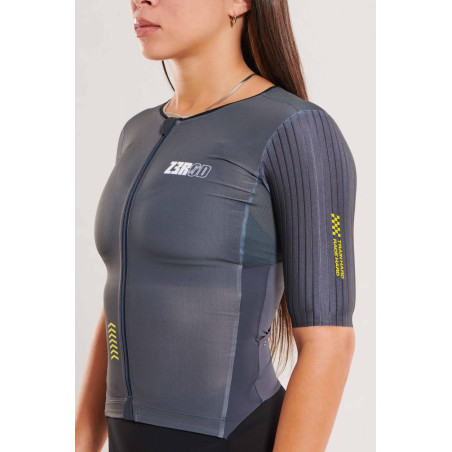 ZEROD TTSuit RACER Black Vol - Trifonction Triathlon femme manches courtes | Les4Nages