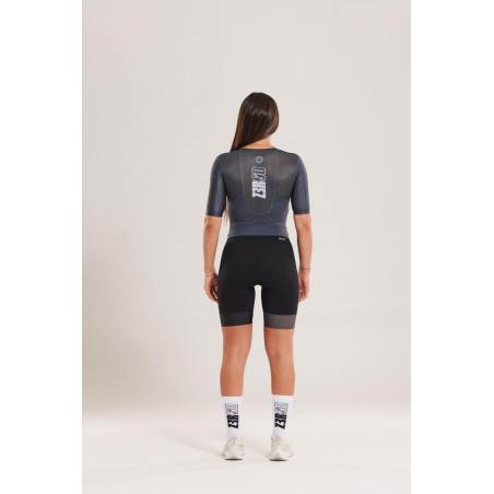 ZEROD TTSuit RACER Black Vol - Trifonction Triathlon femme manches courtes | Les4Nages
