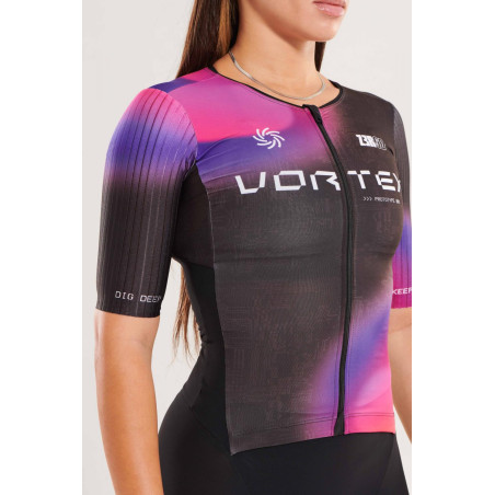 ZEROD TTSuit RACER Vortex Nebula - Trifonction Triathlon femme manches courtes | Les4Nages