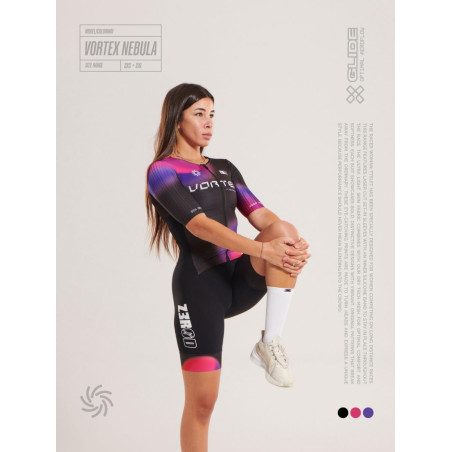 ZEROD TTSuit RACER Vortex Nebula - Trifonction Triathlon femme manches courtes | Les4Nages
