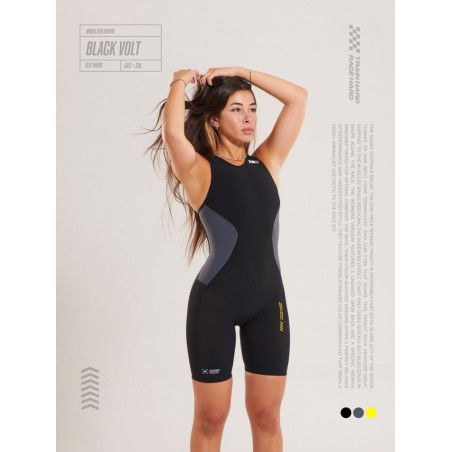 ZEROD RACER Black Volt - Trifonction Triathlon Femme sans manches | Les4Nages