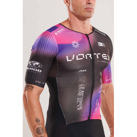 ZEROD TTSuit RACER Vortex Nebula - Trifonction Triathlon Homme manches courtes | Les4Nages