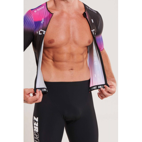 ZEROD TTSuit RACER Vortex Nebula - Trifonction Triathlon Homme manches courtes | Les4Nages