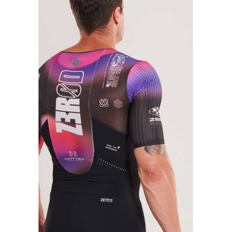 ZEROD TTSuit RACER Vortex Nebula - Trifonction Triathlon Homme manches courtes | Les4Nages
