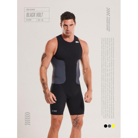 ZEROD RACER Black Volt - Trifonction Triathlon Homme sans manches | Les4Nages