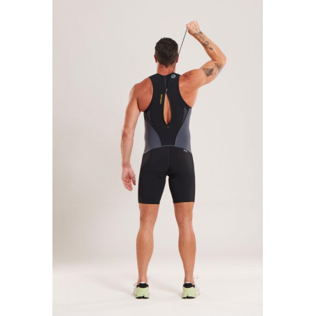 ZEROD TTSuit RACER Black Volt - Trifonction Triathlon Homme manches courtes | Les4Nages