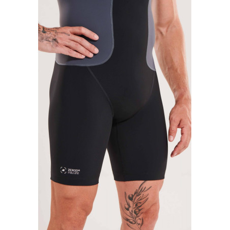 ZEROD TTSuit RACER Black Volt - Trifonction Triathlon Homme manches courtes | Les4Nages