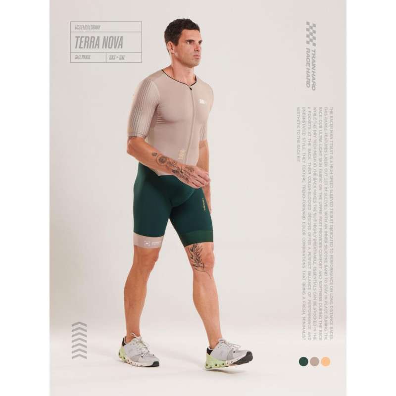 ZEROD TTSuit RACER Terra Nova - Trifonction Triathlon Homme manches courtes | Les4Nages