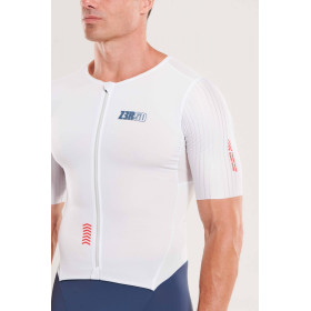 ZEROD TTSuit RACER Smoke White - Trifonction Triathlon Homme manches courtes