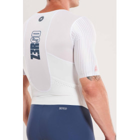 ZEROD TTSuit RACER Smoke White - Trifonction Triathlon Homme manches courtes