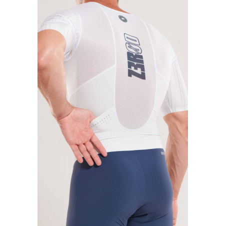 ZEROD TTSuit RACER Smoke White - Trifonction Triathlon Homme manches courtes | Les4Nages
