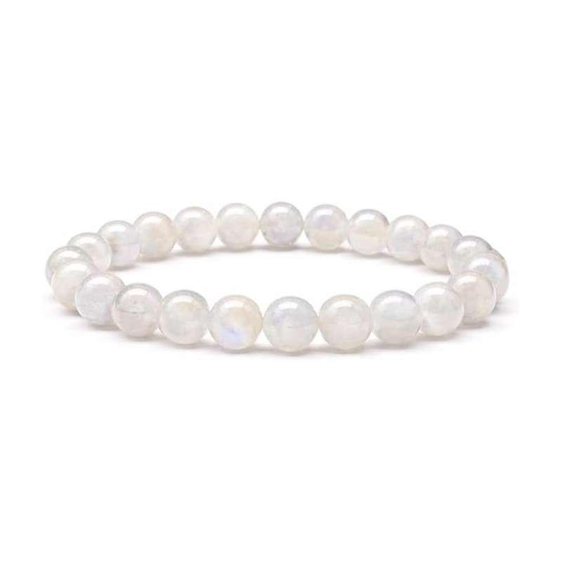 Bracelet Pierres Naturelles PIERRE DE LUNE BLANCHE 8mm - KIREI PARIS BIJOUX | Les4Nages