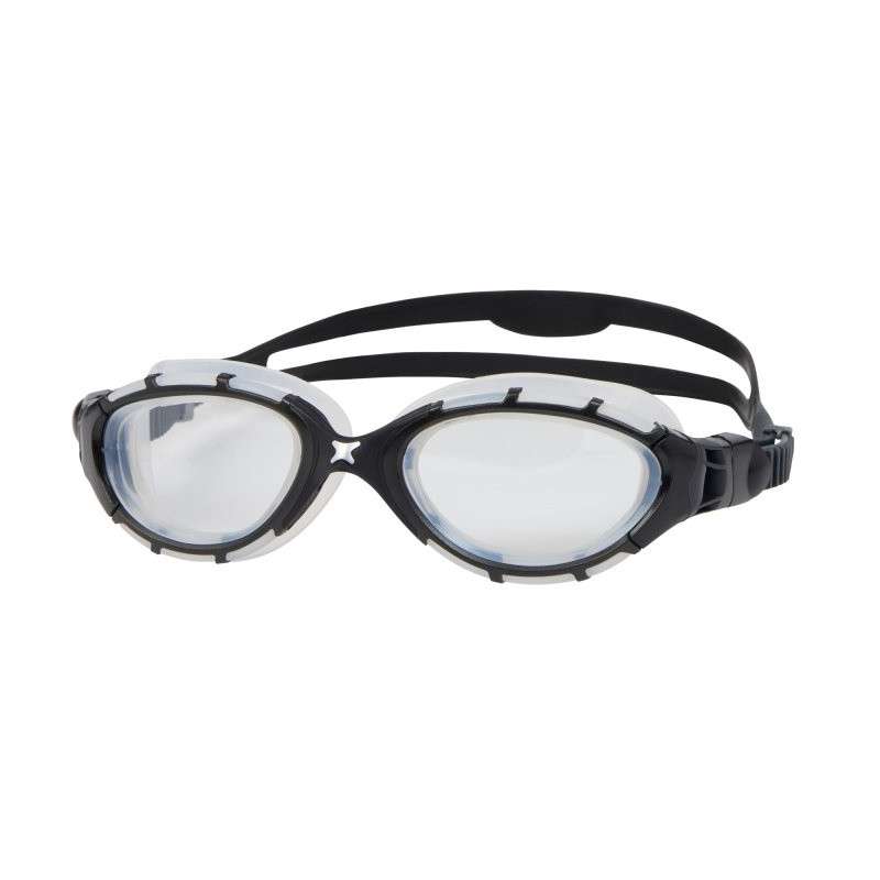 ZOGGS Predator Black Grey Clear Regular Fit - Lunettes triathlon et eau libre | Les4Nages