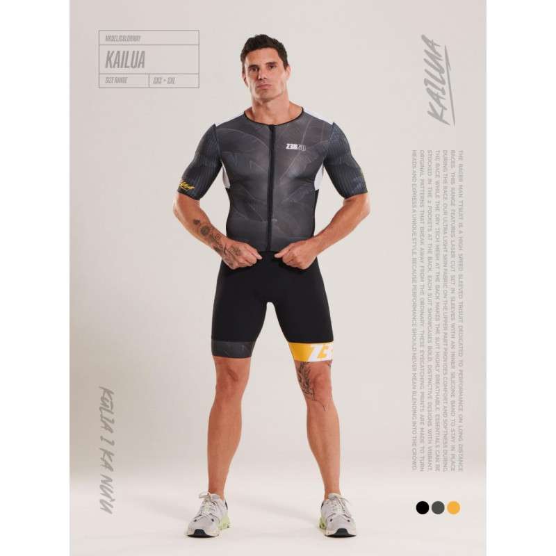 ZEROD TTSuit RACER Kailua - Trifonction Triathlon Homme manches courtes | Les4Nages