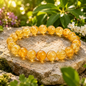 Bracelet Pierres Naturelles CITRINE 8mm - KIREI PARIS BIJOUX