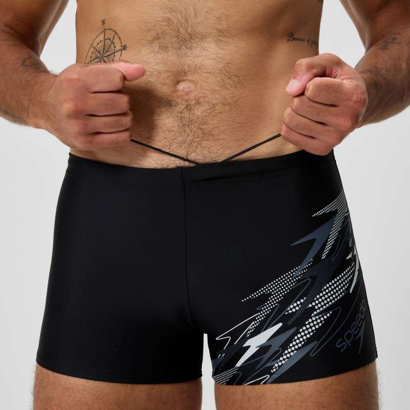 SPEEDO ECO MEDLEY logo Aquashort Black grey | Les4Nages