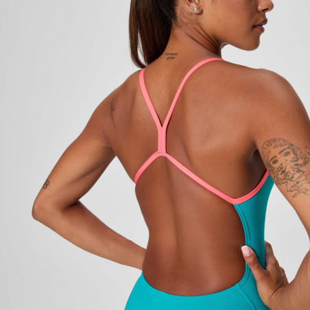 Speedo SOLID V-BACK 2.0 Turquoise Pink - Maillot femme 1 pièce | Les4Nages Speedo SOLID V-BACK 2.0 Turquoise Pink - Maillot femme 1 pièce | Les4Nages