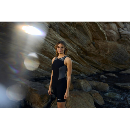 ZEROD ELITE Femme BLACK SERIES - Trifonction Triathlon Femme sans manches | Les4Nages